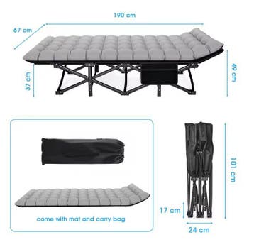 Opvouwbaar campingbed voor volwassenen heavy duty 200 kg, Verzenden, Nieuw