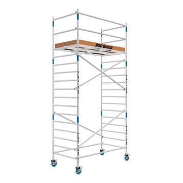 Tweedehands steiger 135 x 250 x 6.2 mtr WH GRATIS AFHOUDERS, Verzenden, Nieuw, Rolsteiger of Kamersteiger, 5 meter of hoger