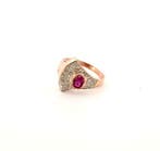 Zonder minimumprijs - Ring - 9 kt. Roségoud, Zilver Spinel -, Sieraden, Tassen en Uiterlijk, Ringen, Nieuw