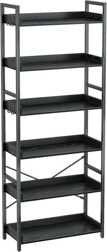 Boekenkast - Boekenrek - Wandkast - 30x60x175 cm - Zwart - R, Huis en Inrichting, Verzenden, Zo goed als nieuw