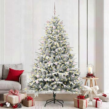 vidaXL Artificial Pre-lit Kerstboom met Ballenset Groen 240, Diversen, Kerst, Verzenden, Nieuw