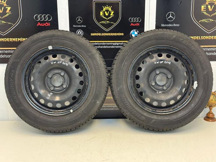 2 stuks All-Seasons 165/70R14 VW UP velgen met banden 4x100, Auto-onderdelen, Banden en Velgen, 14 inch, All Season, 165 mm, Personenwagen