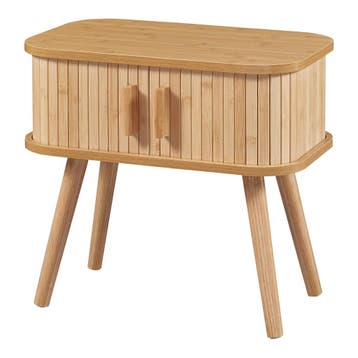 [en.casa] Bijzettafel Nordkapp 48x30x45 cm houtkleurig, Huis en Inrichting, Slaapkamer | Nachtkastjes, Verzenden, Nieuw