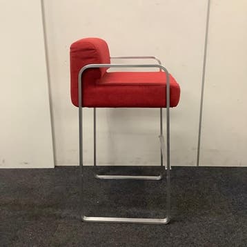 design barkruk Limitless, zithoogte 78 cm, metaal - rood, Huis en Inrichting, Barkrukken, Ophalen of Verzenden, Gebruikt