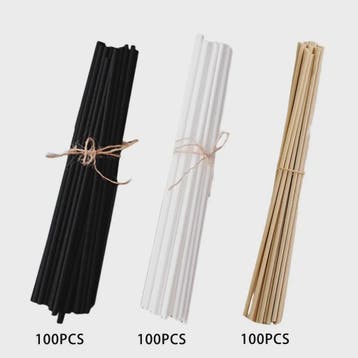 100 Stuks Rietstokjes voor Diffusers - 3mm x 20cm - Zwart, W, Huis en Inrichting, Verzenden, Nieuw