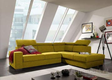Hoekbank Raalte - bruine Banken - Geel, Huis en Inrichting, Nieuw, Stof