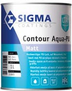 Sigma Contour Aqua Matt / Sigma Watergedragen Houtlak Matt, Doe-het-zelf en Verbouw, Verf, Beits en Lak, Verzenden, Wit, Nieuw