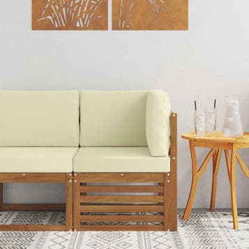 vidaXL Buiten Hoek Sofa Massief Acaciahout Naturel, Tuin en Terras, Verzenden, Nieuw