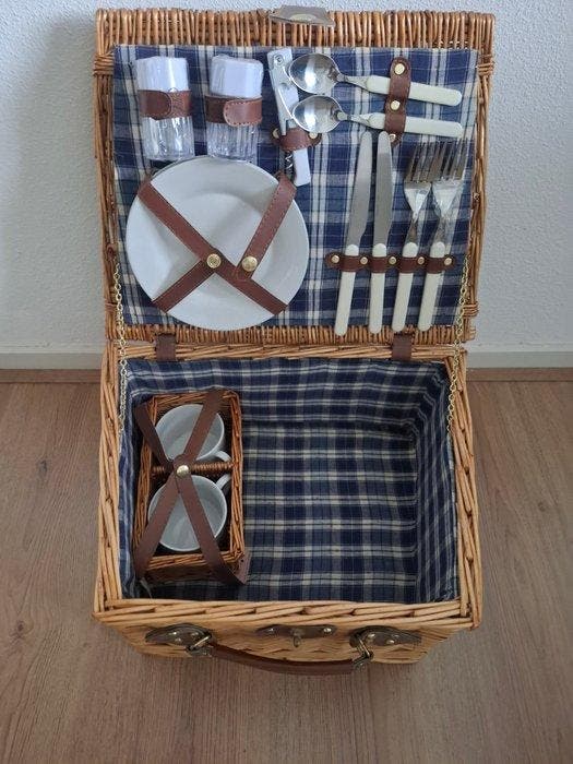 Picknickmand - Rattan - Picknickmand, Antiek en Kunst, Curiosa en Brocante