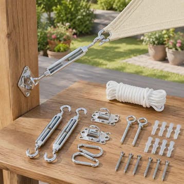 9-delige RVS Zonnezeil Ophangset - Complete Accessoires Kit, Watersport en Boten, Verzenden, Nieuw