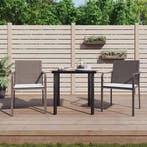 vidaXL 3-delige Tuinset met kussens poly rattan en staal, Tuin en Terras, 2 zitplaatsen, Nieuw, Tuinset, Verzenden