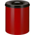 Afvalbak | Metaal | Rood/Zwart | 80L | Open | Vlamdovend |, Verzenden, Nieuw in verpakking