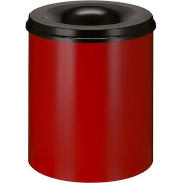 Afvalbak | Metaal | Rood/Zwart | 80L | Open | Vlamdovend |, Verzenden, Nieuw in verpakking
