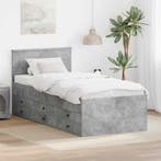 vidaXL Slaapbank Beton Grijs en Zwart 70 x 190 cm Bewerkt, Verzenden, Nieuw, Grijs, Hout