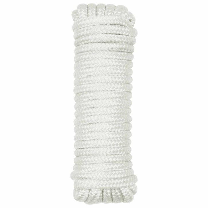 vidaXL Boottouw 2 mm 9 m Wit Polyester, Doe-het-zelf en Verbouw, IJzerwaren en Bevestigingsmiddelen, Nieuw, Verzenden