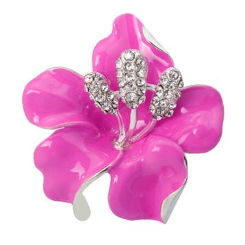 Fako Bijoux - Broche - Orchidee - 47x50mm - Roze, Verzenden, Nieuw