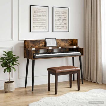 vidaXL studiobureau Gerookt eiken 152 x 40 x 19,5 cm Bewerkt, Muziek en Instrumenten, Verzenden, Nieuw