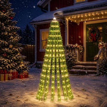 vidaXL LED Kerstboom EKENAS 150 cm 240 LEDs Warmwit Staal, Verzenden, Nieuw