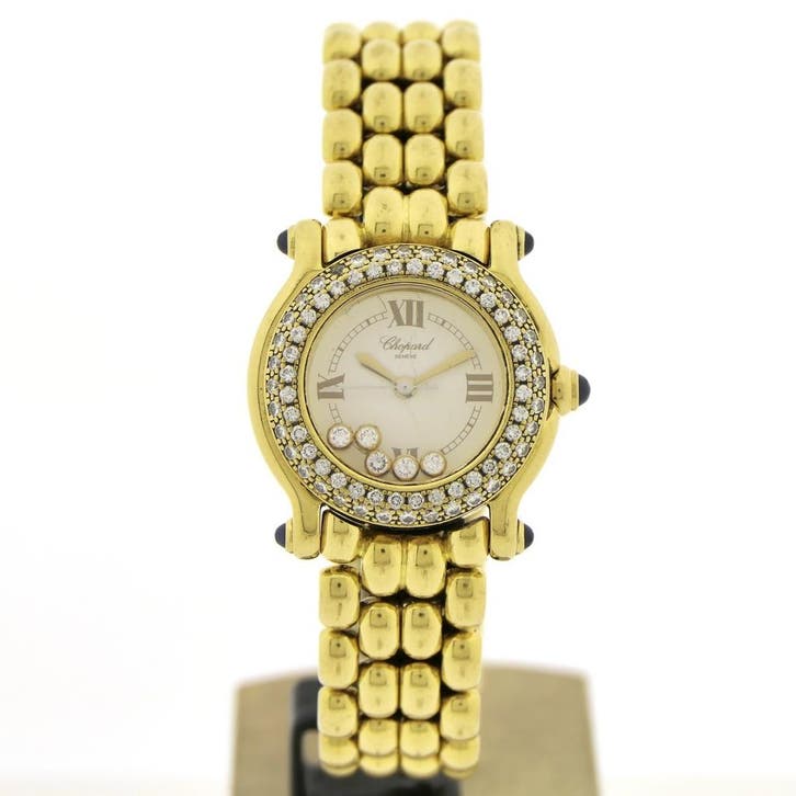Chopard Happy Sport 27/6151; Exclusief 18k. Gouden dames..., Sieraden, Tassen en Uiterlijk, Horloges | Dames, Goud, Gebruikt, Goud