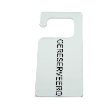 Gereserveerd Hanger Acryl Doorzichtig Transparant Plexiglas, Verzenden, Nieuw