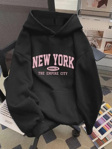 Dames Casual Hoodie met Letterprint - Comfortabele Pullover, Kleding | Dames, Verzenden, Nieuw