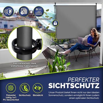 Klemluifel - Balkon luifel - Verticale luifel - 200x310 cm -, Verzenden, Zo goed als nieuw