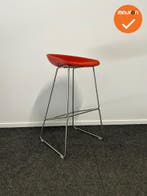 Barkruk - HAY- about a stool - Rood gestoffeerd - chroom ond, Vergader- of Presentatieruimte, Ophalen of Verzenden, Gebruikt, Stoel