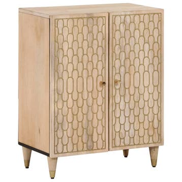 vidaXL Bijzetkast 60x33x75 cm massief mangohout, Huis en Inrichting, Kasten | Buffetkasten, Verzenden, Nieuw, 50 tot 100 cm, Minder dan 100 cm