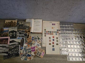 Themacollectie - postkaarten, postzegels, munten, boek -