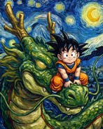 AT9 - [Canvas L] Goku x Shenron - Starry Night, Nieuw