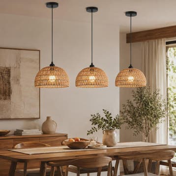 SediaXL Rotan Hanglamp Boho Stijl 30cm - Woven Paper Rope Pl, Verzenden, Nieuw