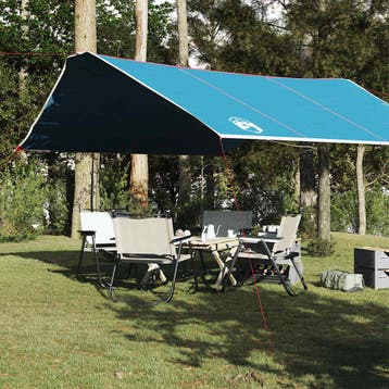 vidaXL Kampeerluifel waterdicht 420x440 cm blauw, Verzenden, Nieuw, Tot en met 2
