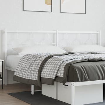 vidaXL Vervangend hoofdbord 200 cm metaal wit, Verzenden, Nieuw, Wit, Metaal