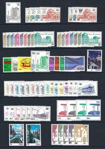 België 1968/1987 - de volledige periode spoorwegzegels -, Gestempeld