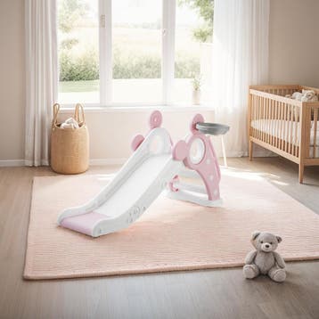 Kinderglijbaan Joy, met basketbalring, inklapbaar - roze, Verzenden, Nieuw