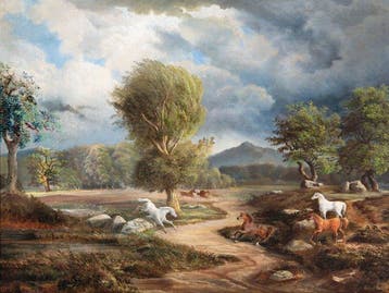 Peter Heinrich Windhausen (1832-1903) - Landschap met wilde