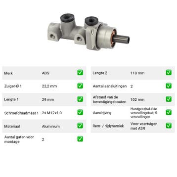Hoofdremcilinder Chevrolet Lacetti 1.6 (vanaf 2005), Verzenden, Nieuw, Chevrolet