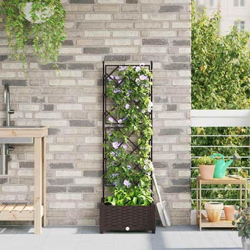 vidaXL Plantenbak Bruin 40 x 40 x 125,5 cm PP, Verzenden, Nieuw, Minder dan 60 cm