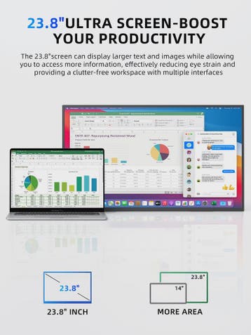 Amoudo 23.8" Full HD IPS Draagbare Monitor met VESA & Standa, Computers en Software, Monitoren, Verzenden, Nieuw