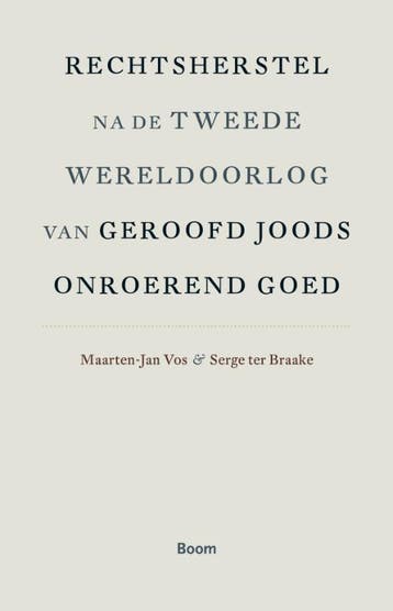 Rechtsherstel Na De Tweede Wereldoorlog Van Geroofd Joods On, Ophalen of Verzenden, Nieuw, Serge Braake; Maarten-Jan Vos