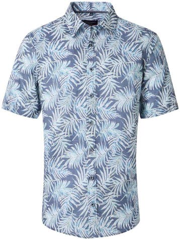 Casa Moda Casual Overhemd Korte Mouw Met Motief, Verzenden, Nieuw, Blauw