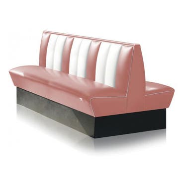 Classic Dubbele Retro Diner Bank Bel Air HW150 Dusty Rose, Ophalen, Gebruikt
