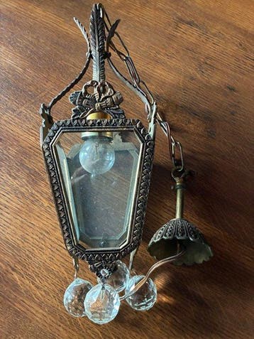 Lamp - Messing - Antieke hanglamp messing