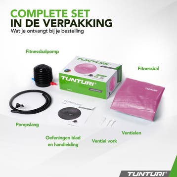Tunturi Anti Burst Fitness bal met Pomp - Yoga bal 65 cm -, Ophalen of Verzenden, Nieuw