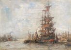 Evert Moll (1878-1955) - Driemaster in haven