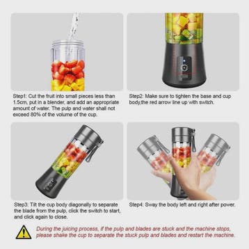 Draagbare Smoothie Blender - USB Oplaadbaar - Mini Fruit Jui, Verzenden, Nieuw