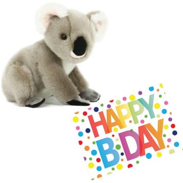 Koala knuffel - pluche - 20 cm - met verjaardagskaart, Verzenden, Nieuw