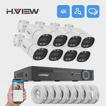 H.View 4K/8MP PoE Beveiligingscamera Systeem met 8-Kanaals N, Verzenden