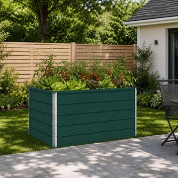 vidaXL Verhoogd Tuinbed Groen 100 x 80 x 55 cm koudgewalst, Verzenden, Nieuw, Metaal, 60 tot 100 cm