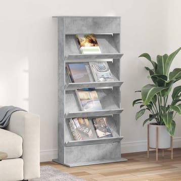 vidaXL Tijdschrift Rek Beton Grijs 70 x 41 x 156 cm Bewerkt, Verzenden, Nieuw